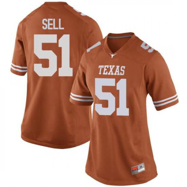 Womens University of Texas #51 Jakob Sell Replica Football Jersey Orange